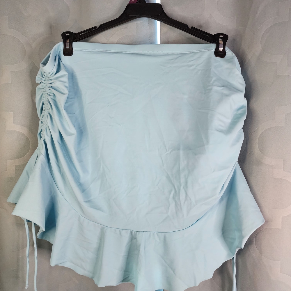 Torrid Sky Blue Ruched Mini Skirt